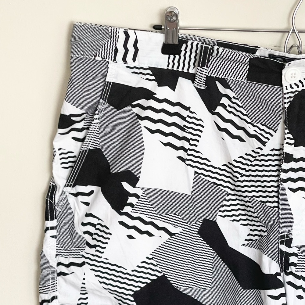 American Rag Poplin Geometric Camo Black White Lightweight Shorts Men’s 38 Slim - Picture 4 of 13
